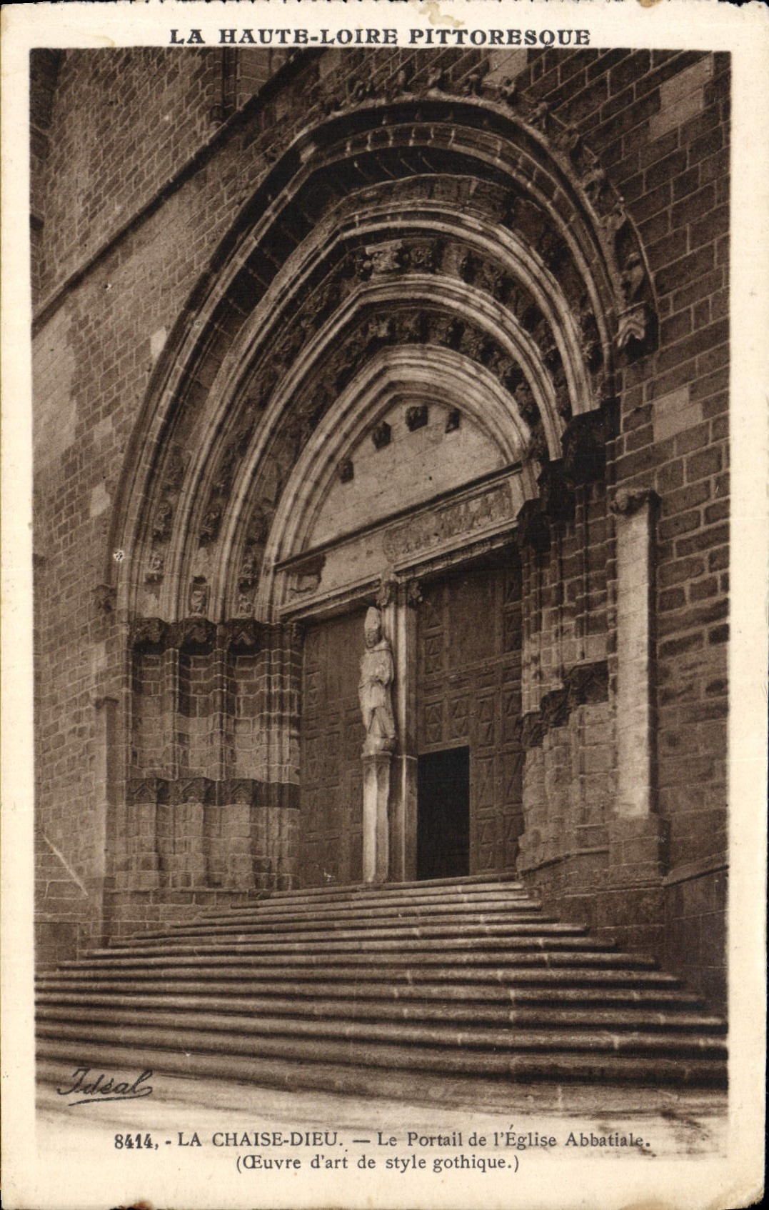 VINTAGE POSTCARD the Chair God the Gate De I' Abbey church
