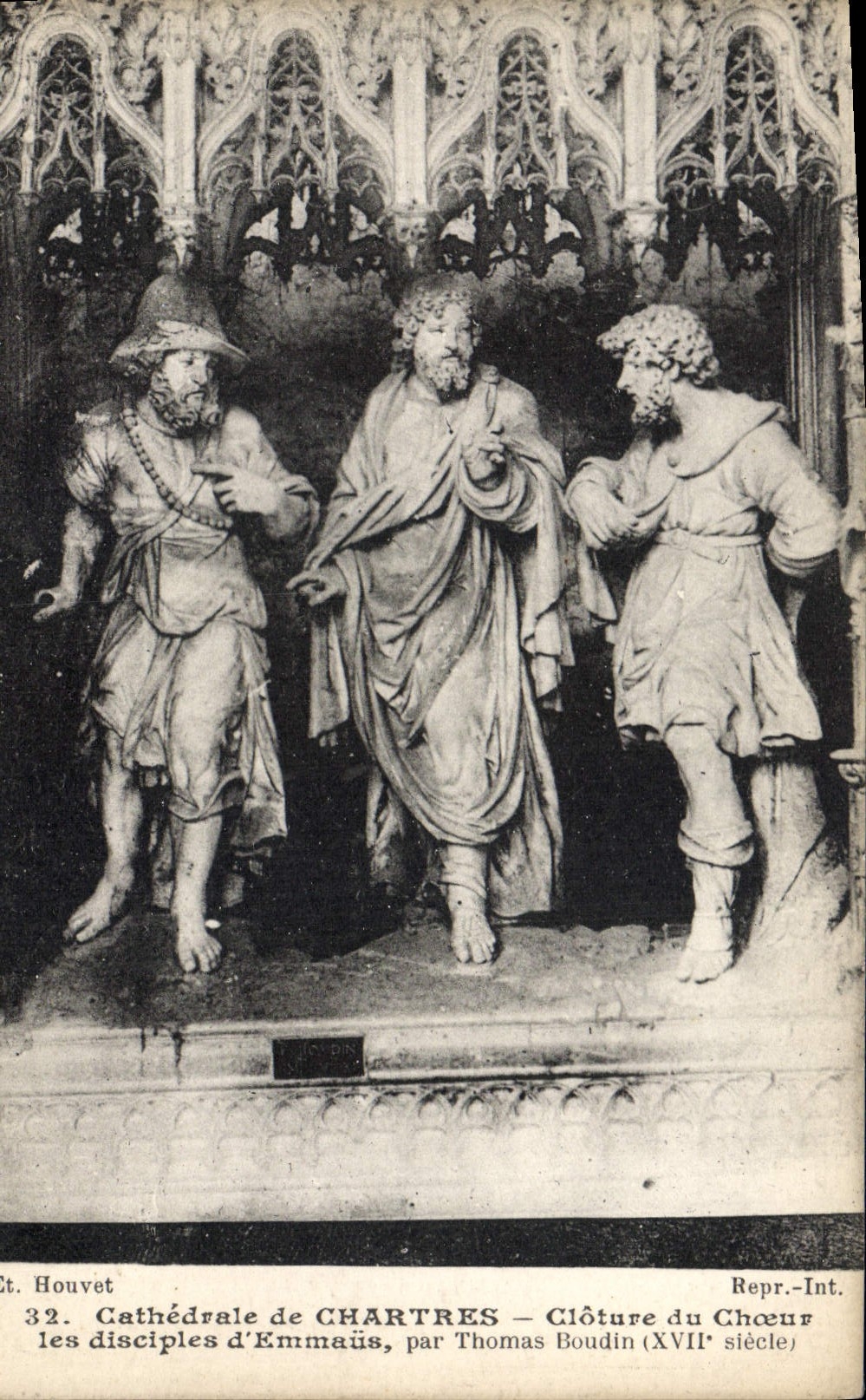 POSTAL Cathedrale de la VENDIMIA del estribillo del Cloture de Chartres los discípulos del movimiento Thomas Boudin