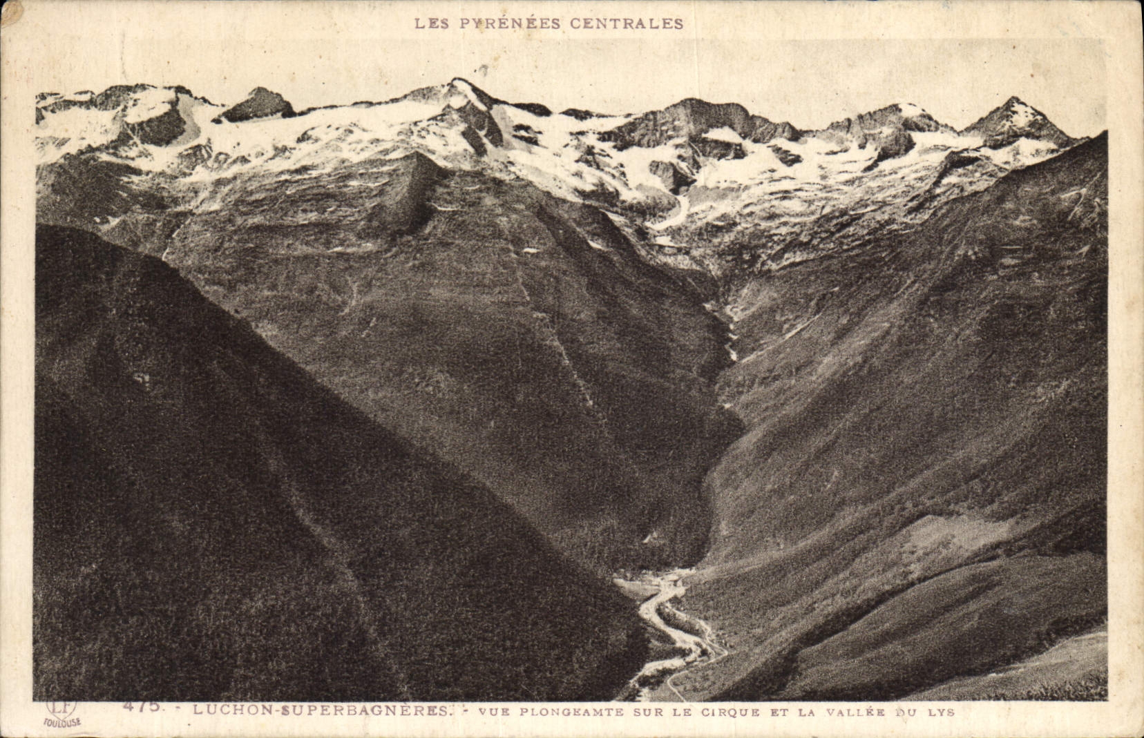 VINTAGE POSTCARD Luchon Superbagneres View from above On the Circus And the Valley Of the Lily