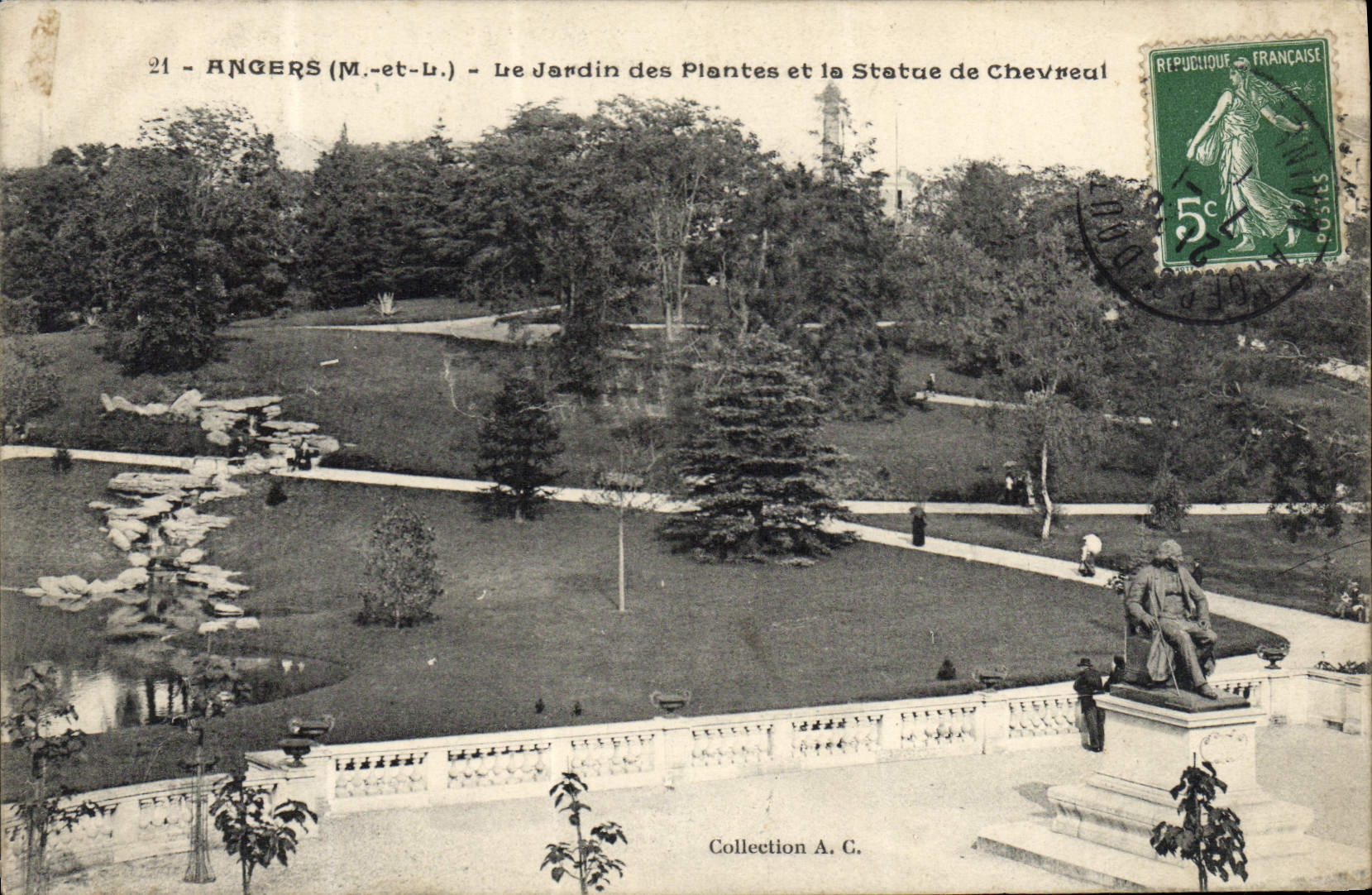CPA Angers Le Jardin Des Plantes Et La Statue De Chevreul