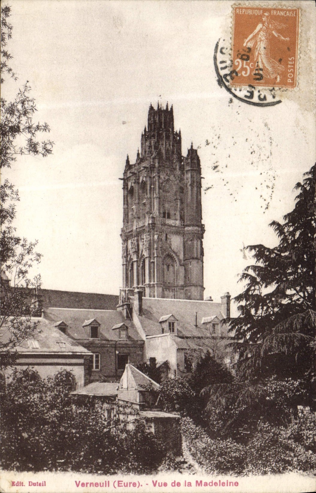 VINTAGE POSTCARD Verneuil Seen Of the Madeleine