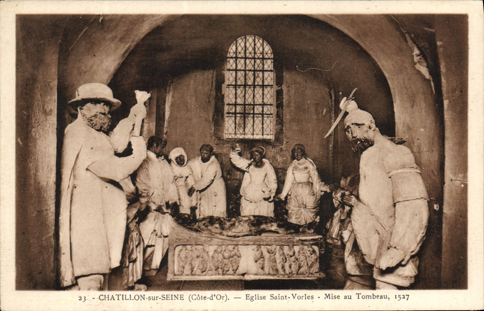 VINTAGE POSTCARD Chatillon On the Seine Church Vorles Saint Put At the Tomb