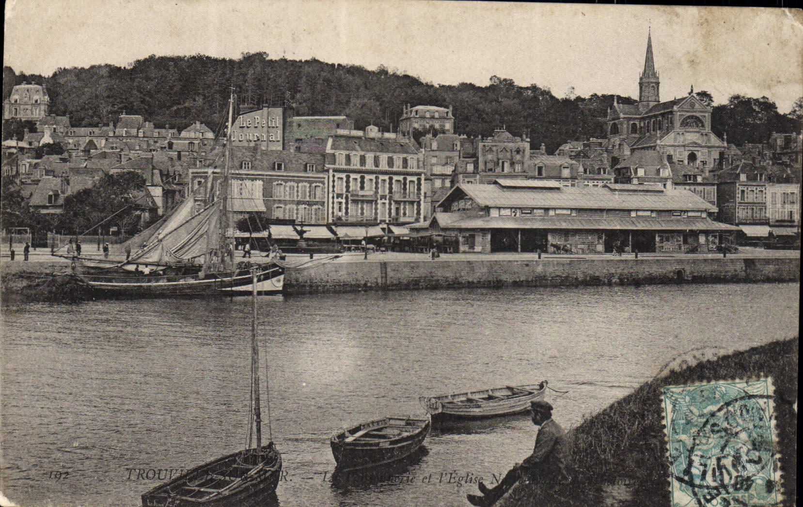 VINTAGE POSTCARD Trouville Boat