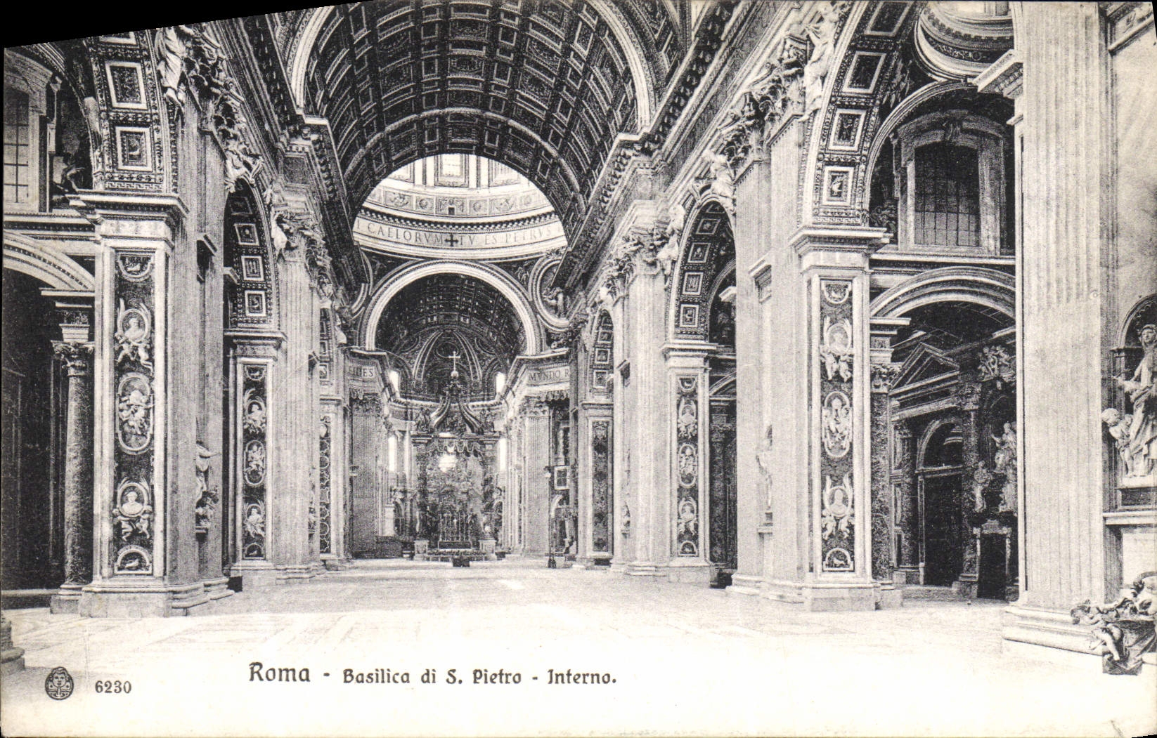 Basílica S Pedro Interno de Roma de la POSTAL de la VENDIMIA
