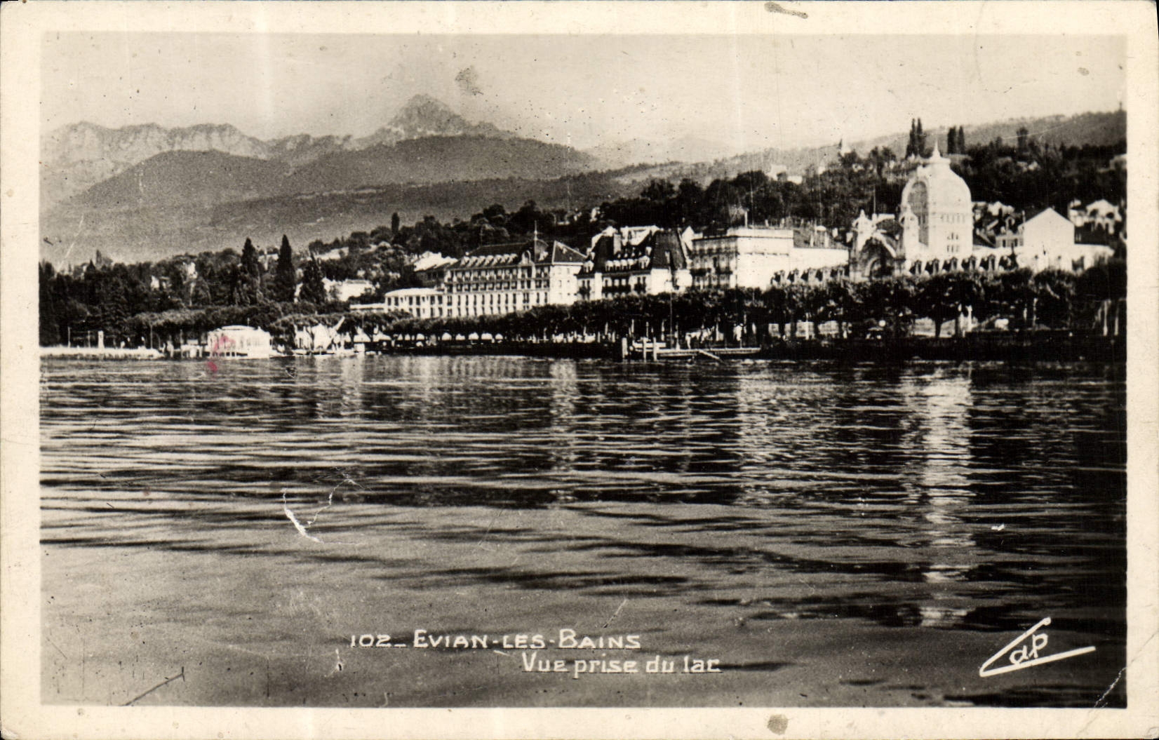 MODERN CARD Evian Les Bains Seen from Of the Lake