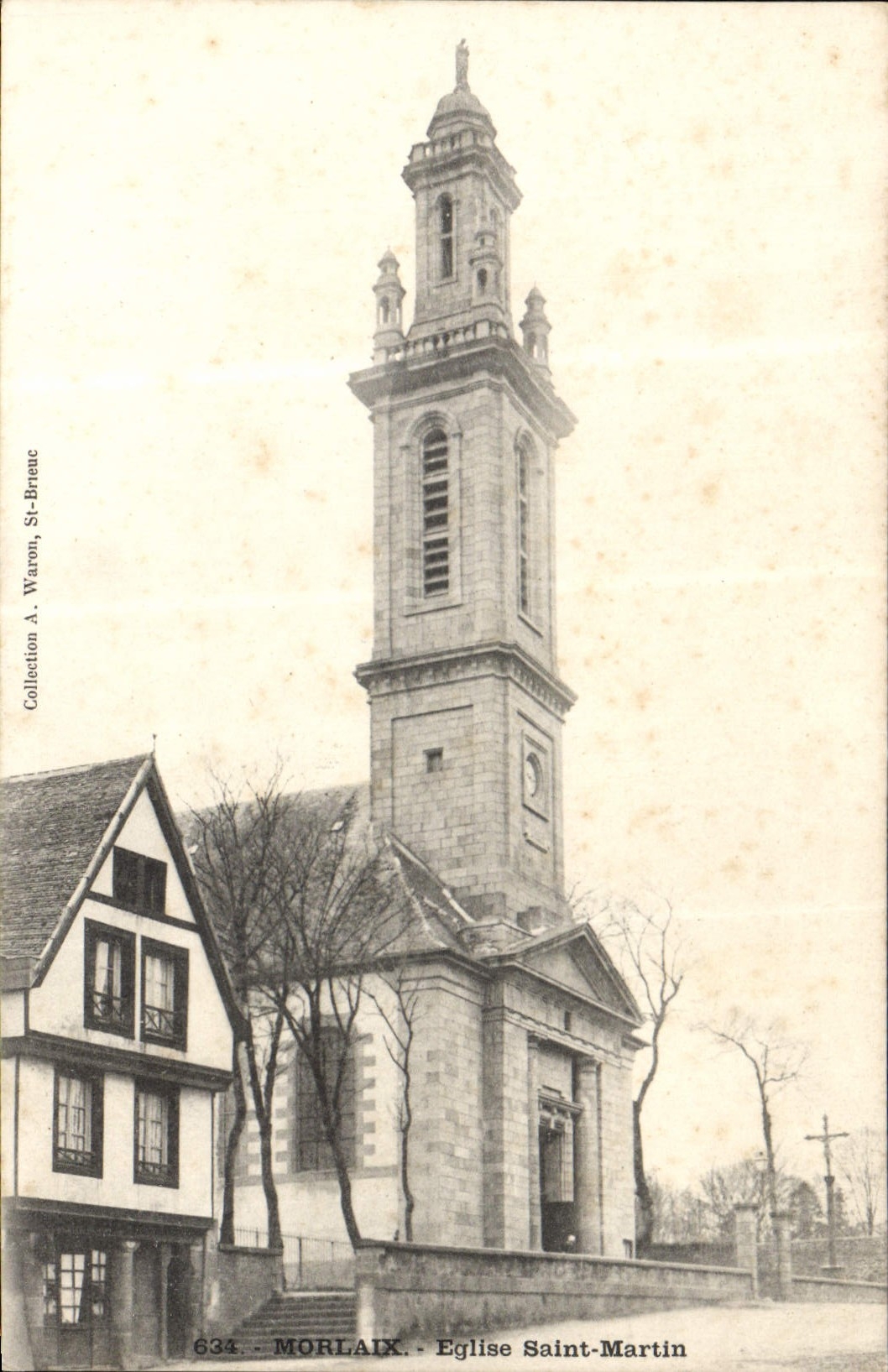 VINTAGE POSTCARD Morlaix Church Martin Saint