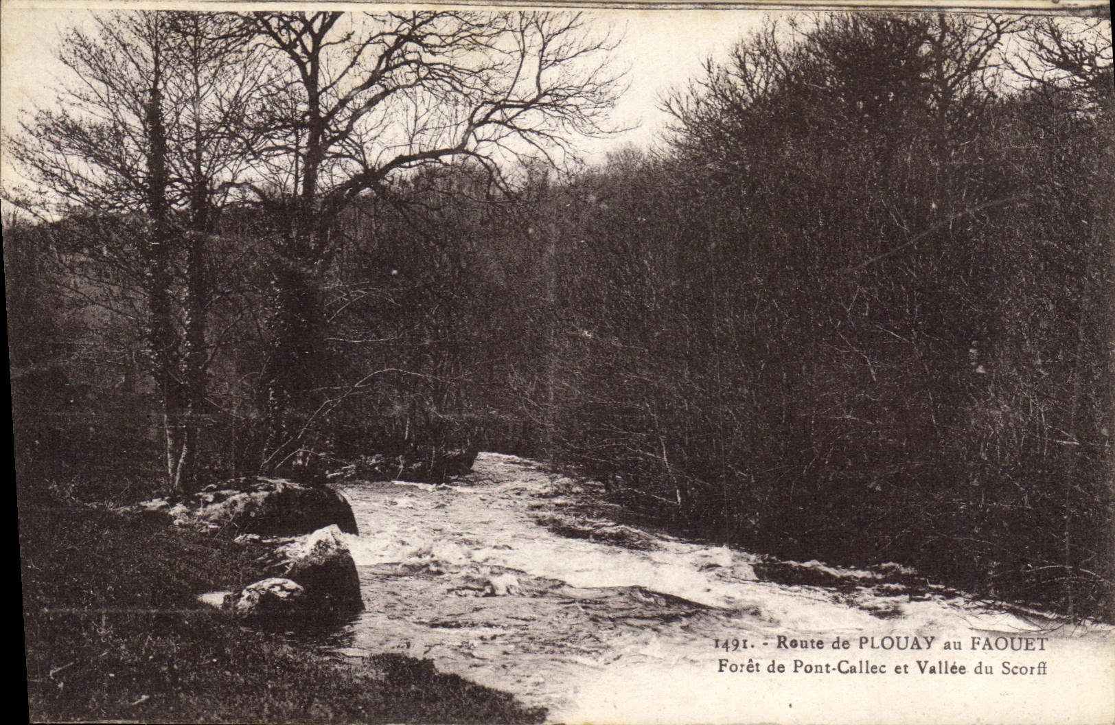 Taladro de Road De Plouay In Faouet de la POSTAL de la VENDIMIA del puente de Callec y Vallee de Scorff