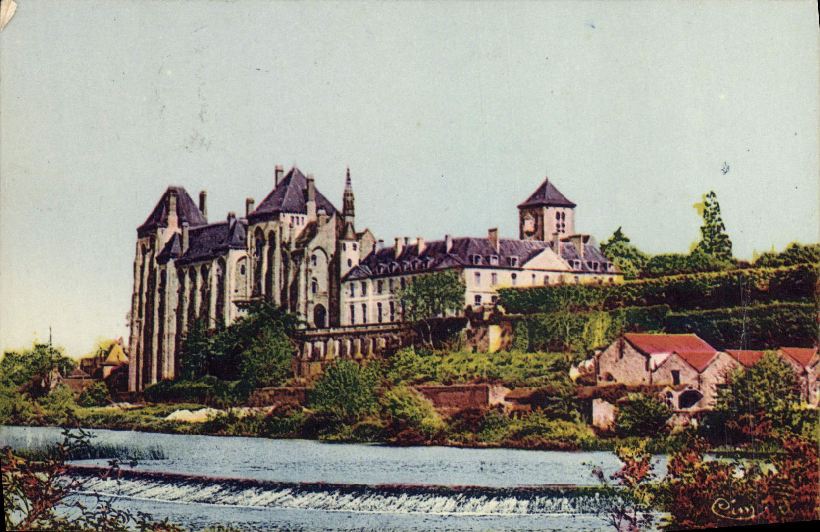 VINTAGE POSTCARD Solesmes Sand the abbey