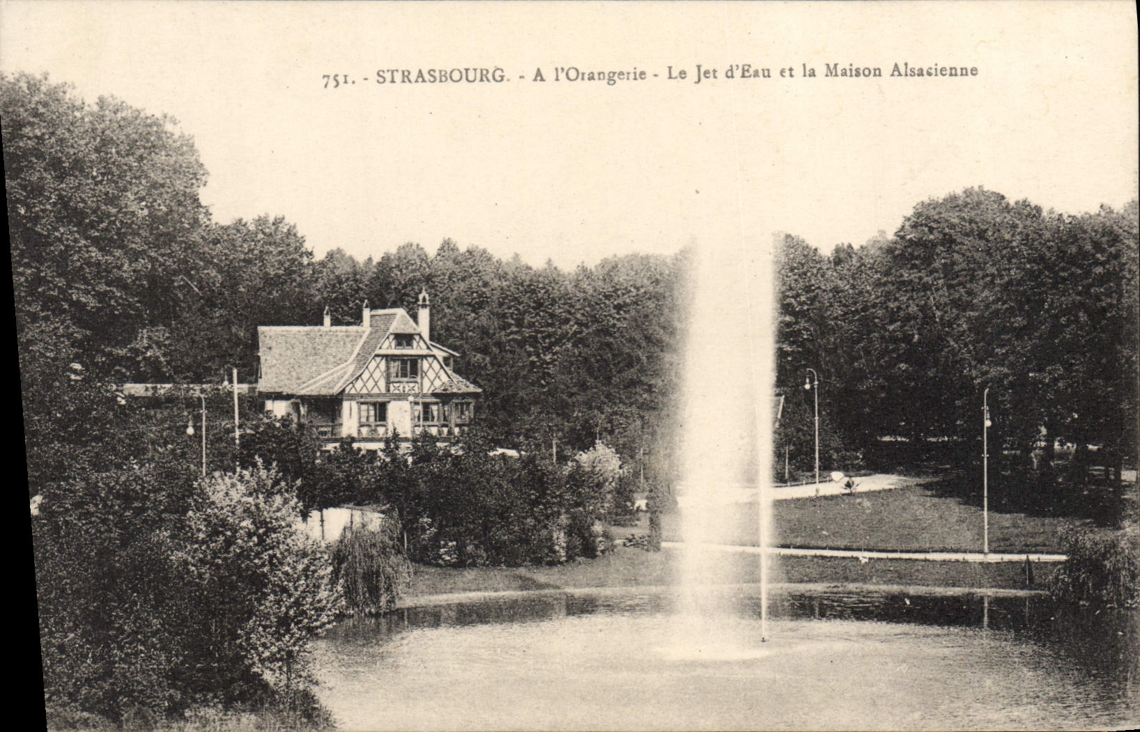 POSTAL Estrasburgo I Orangerie de la VENDIMIA el jet D Ean y la casa Alsatian