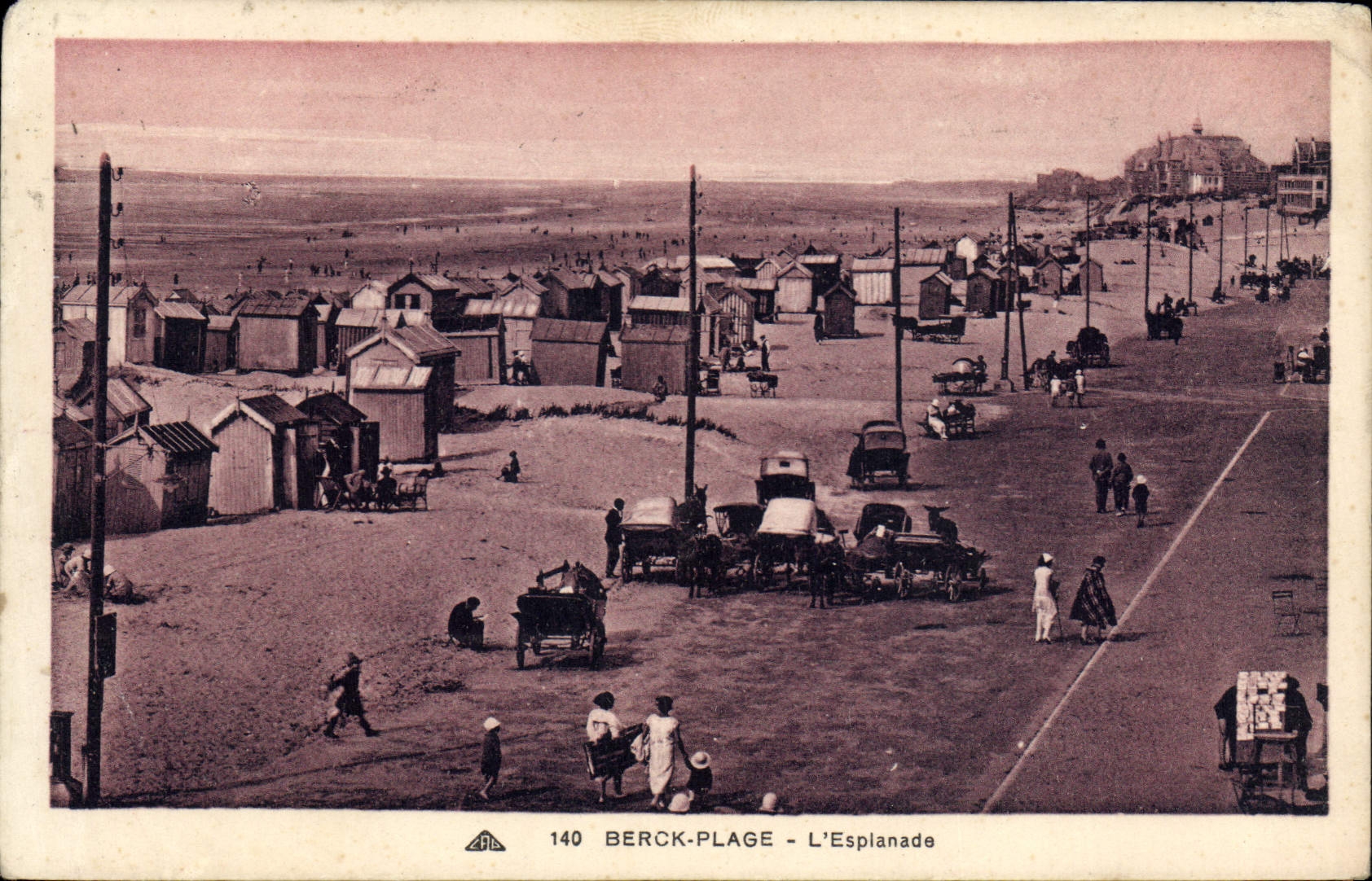 VINTAGE POSTCARD Berck Beach the Esplanade