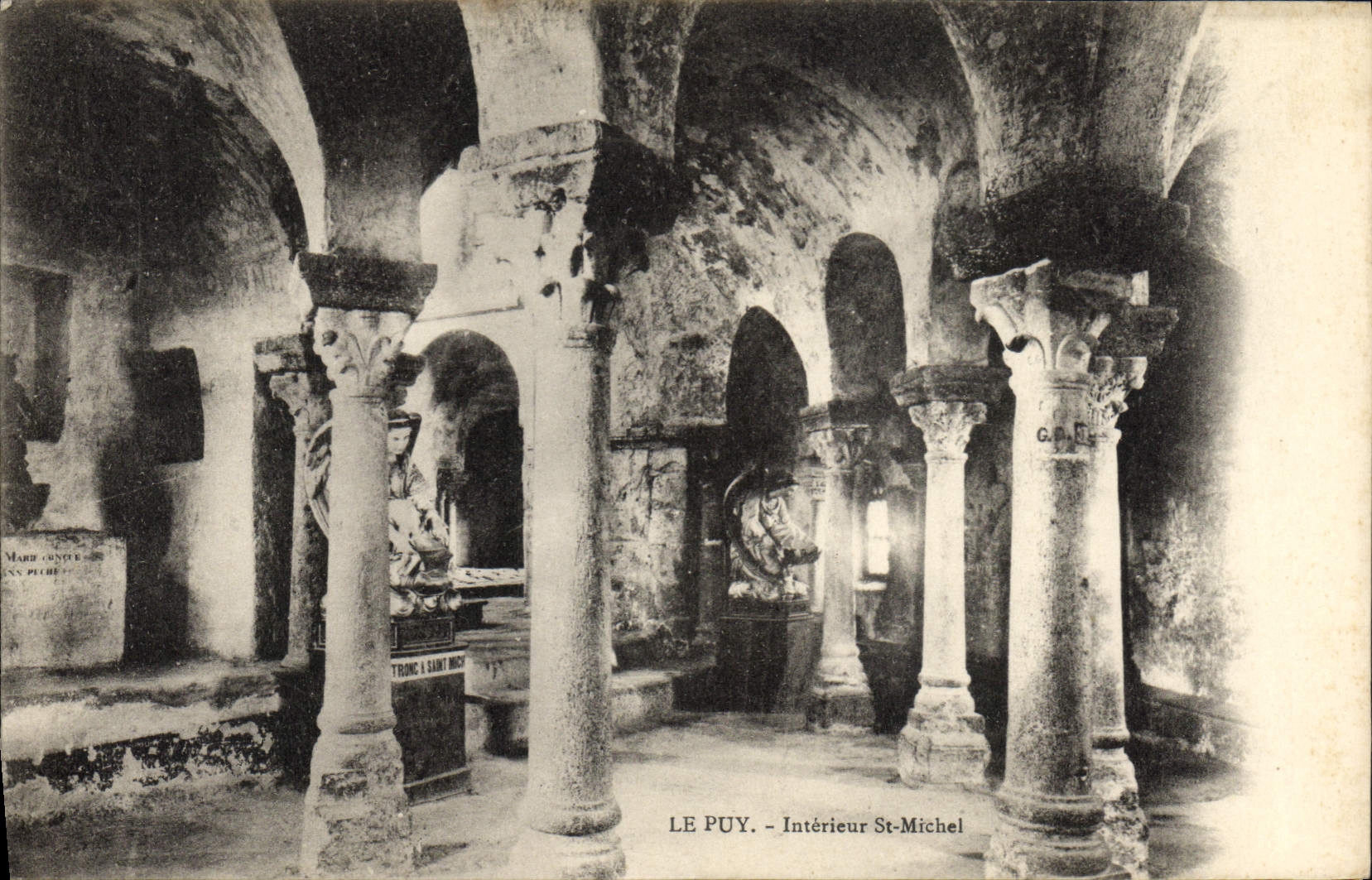 VINTAGE POSTCARD Interior Puy St Michel