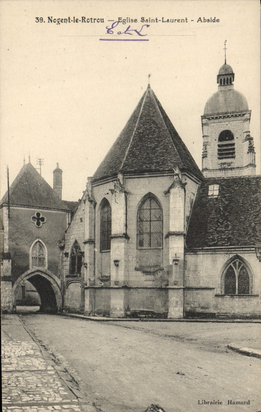 VINTAGE POSTCARD Nogent Rotrou Church SAINT LAURENT Apse