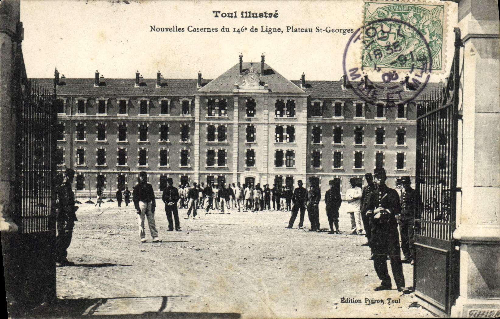 VINTAGE POSTCARD Toul News barracks of the 146eme of line Plate St Georges Militaria