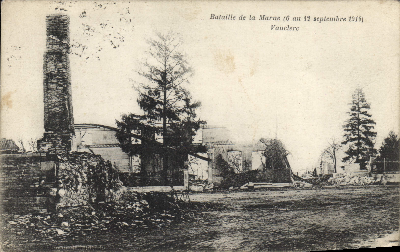 VINTAGE POSTCARD Battle of the Marne Vauclerc Militaria