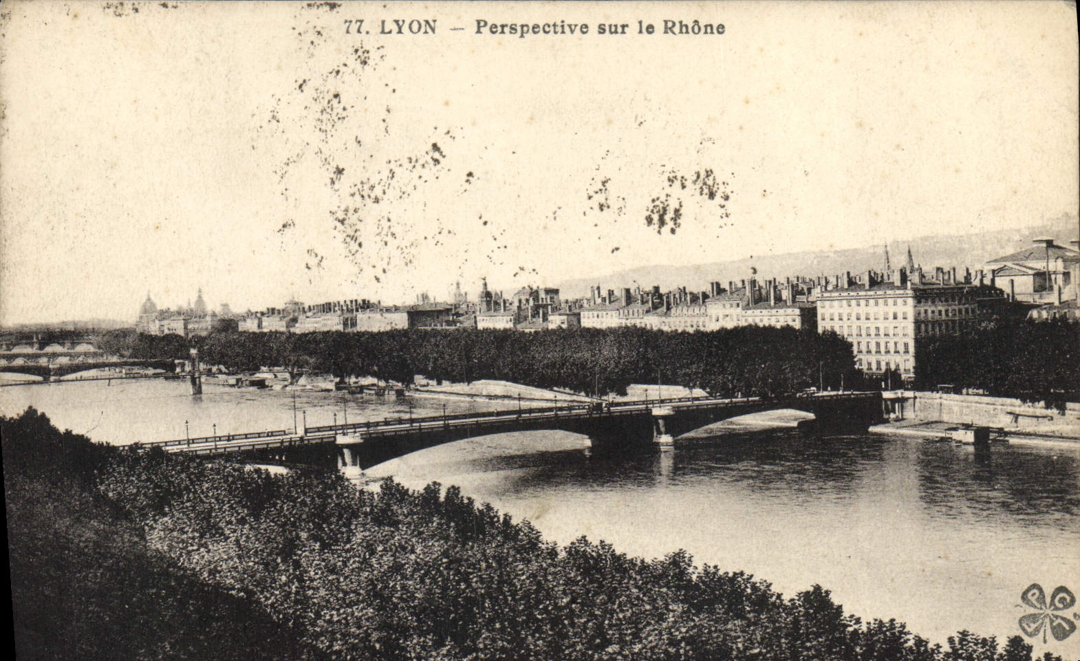 Opinión de Lyon de la POSTAL de la VENDIMIA sobre el Rhone