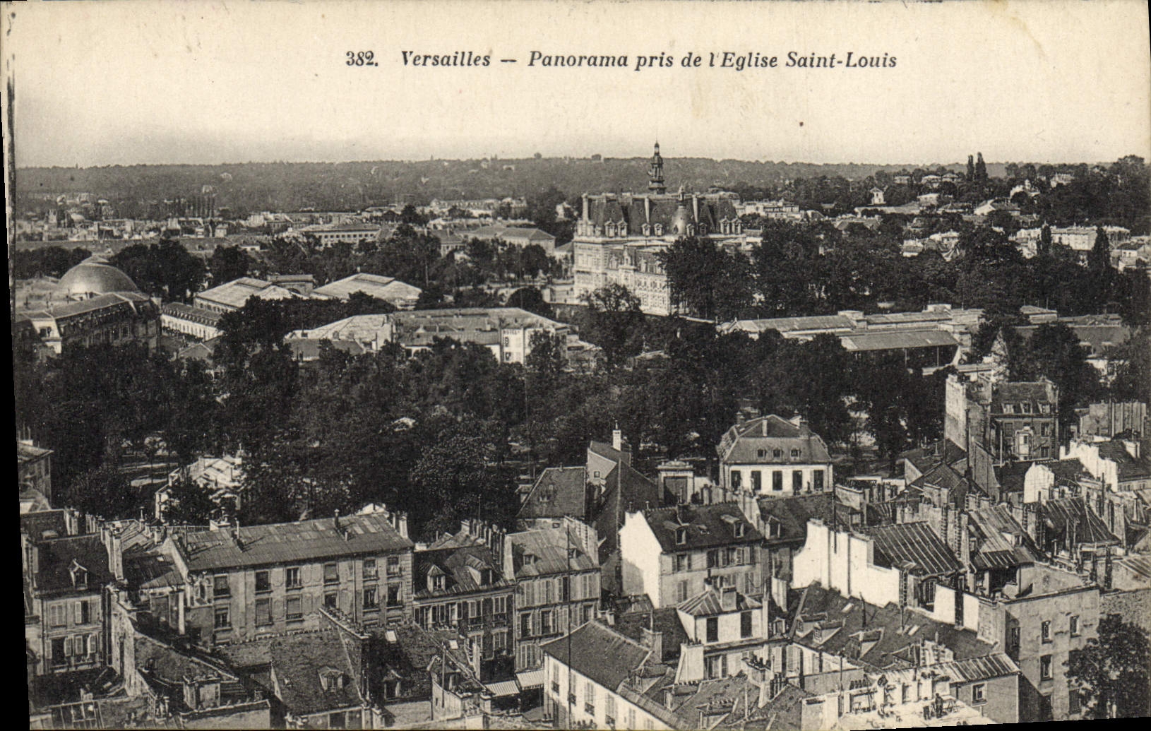 VINTAGE POSTCARD Versailles Panorama Taken of the Church Saint Louis