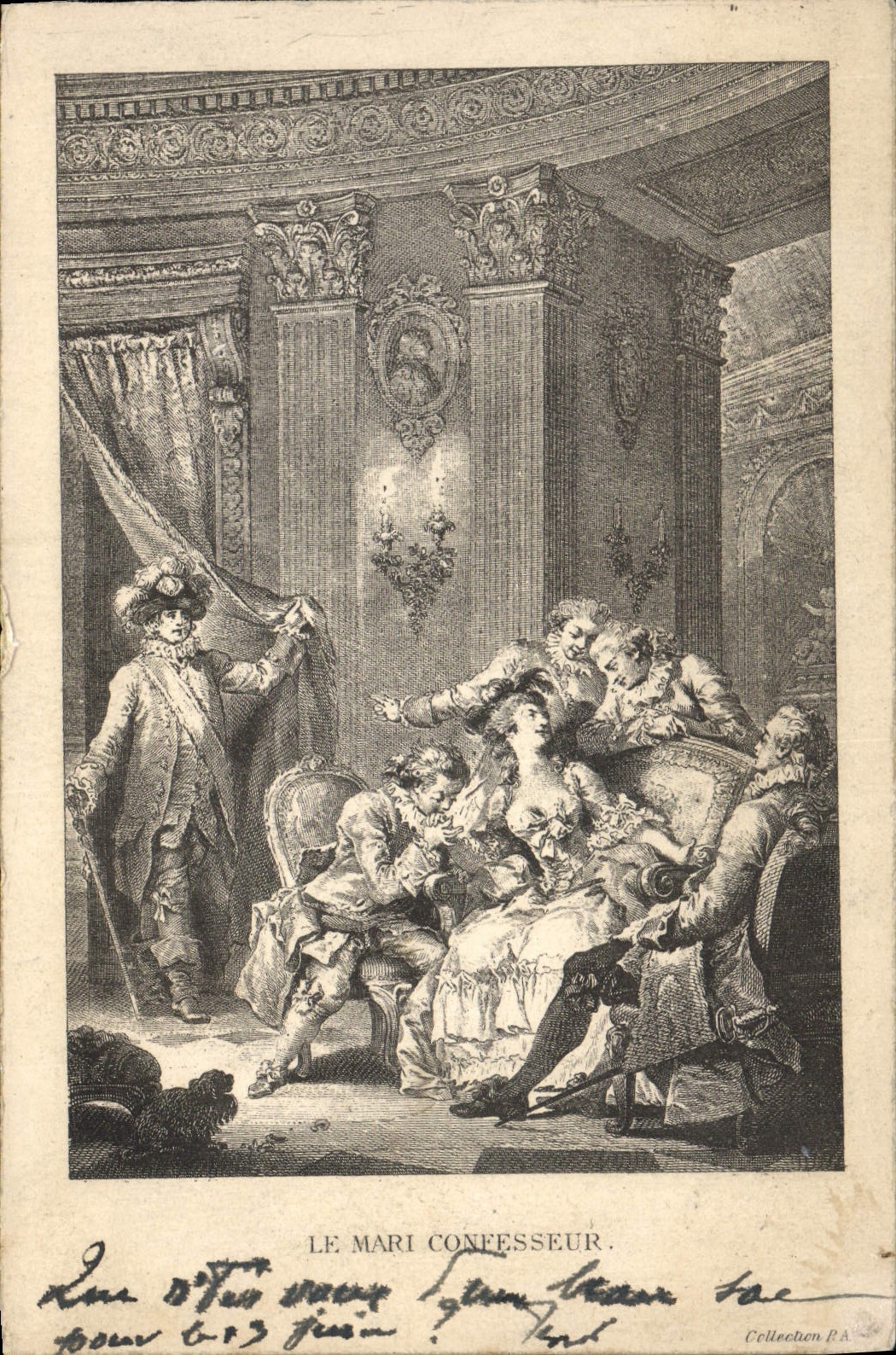 VINTAGE POSTCARD the husband confessor