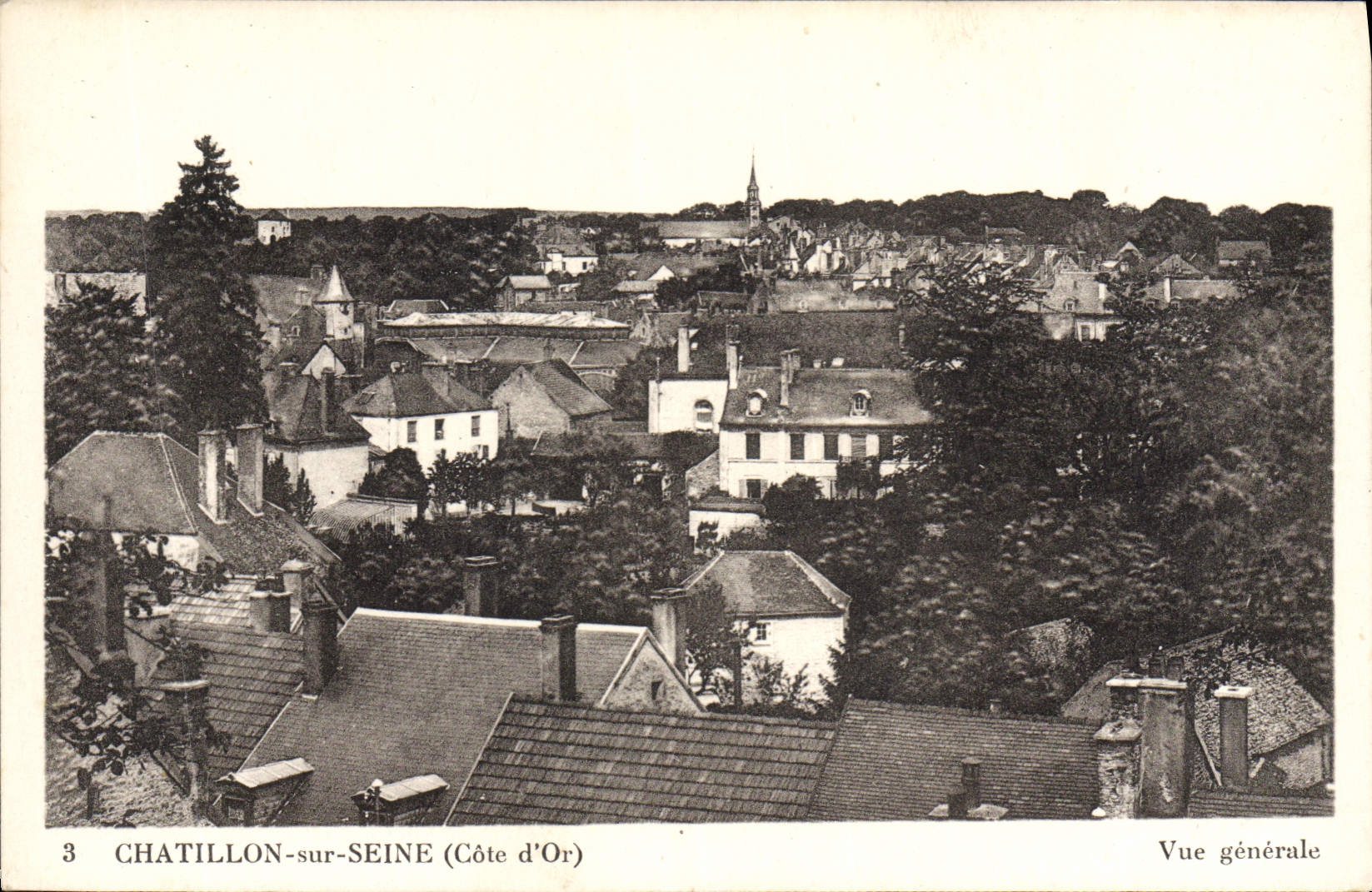 VINTAGE POSTCARD Chatillon on the Seine View
