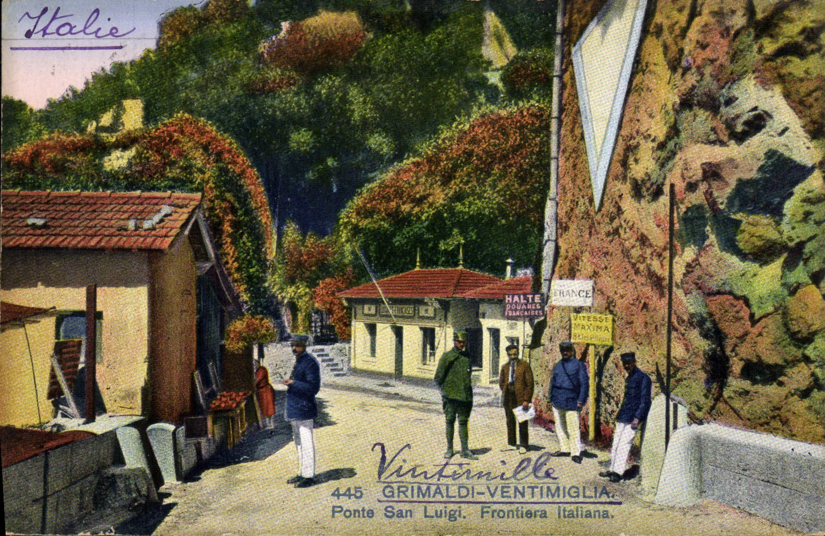 CPA Grimaldi Ventimiglia Ponte San Luigi Frontiera Italiana Douanes