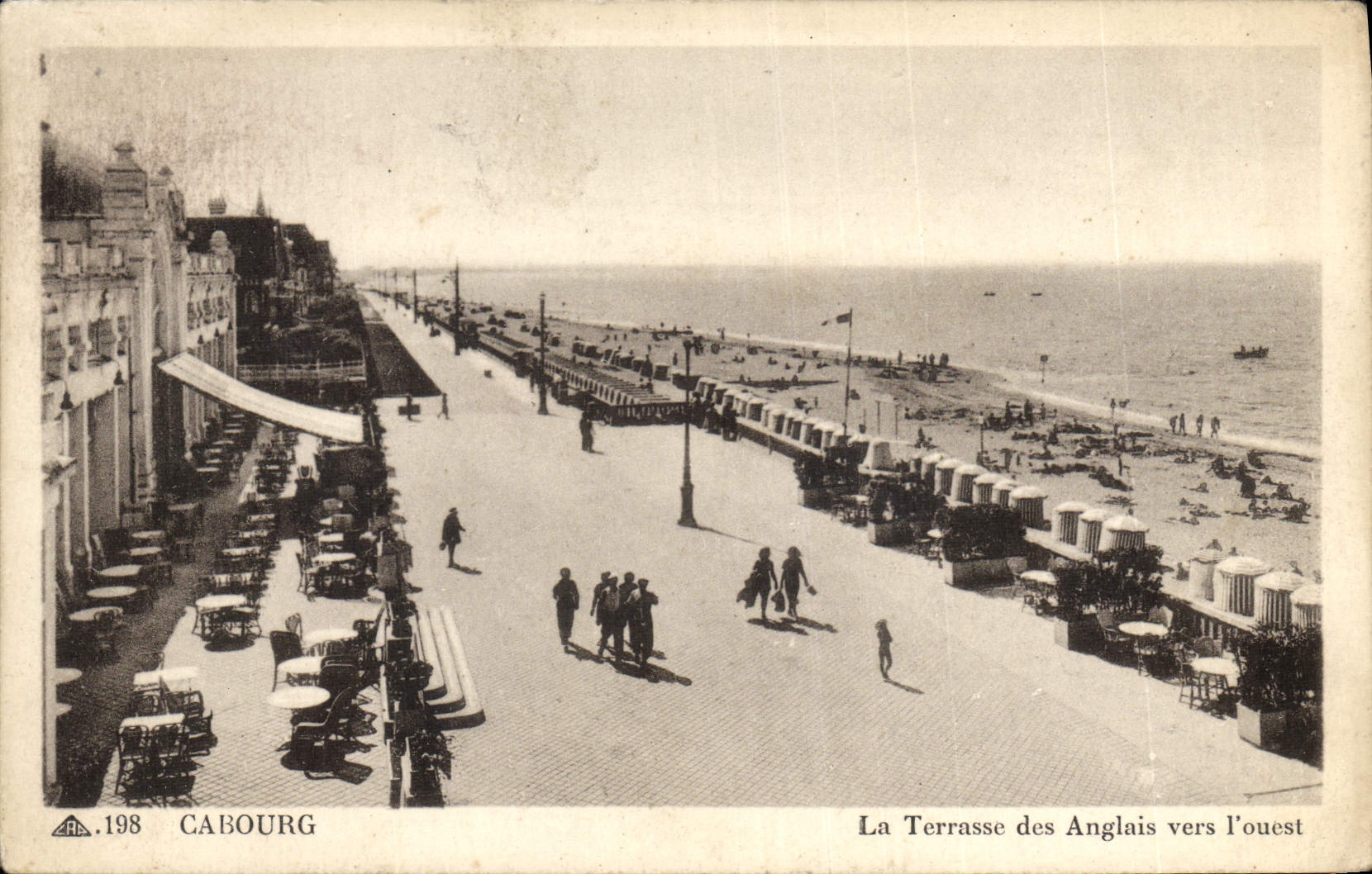 VINTAGE POSTCARD Cabourg the Terrace of the English Towards the West