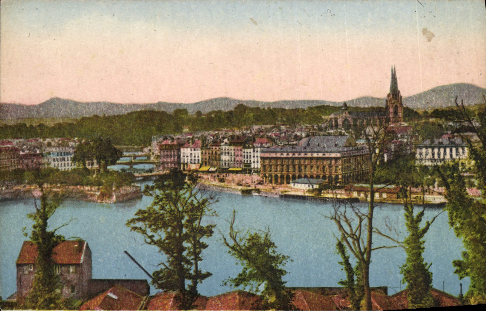 VINTAGE POSTCARD Bayonne Panorama Taken of the Citadel