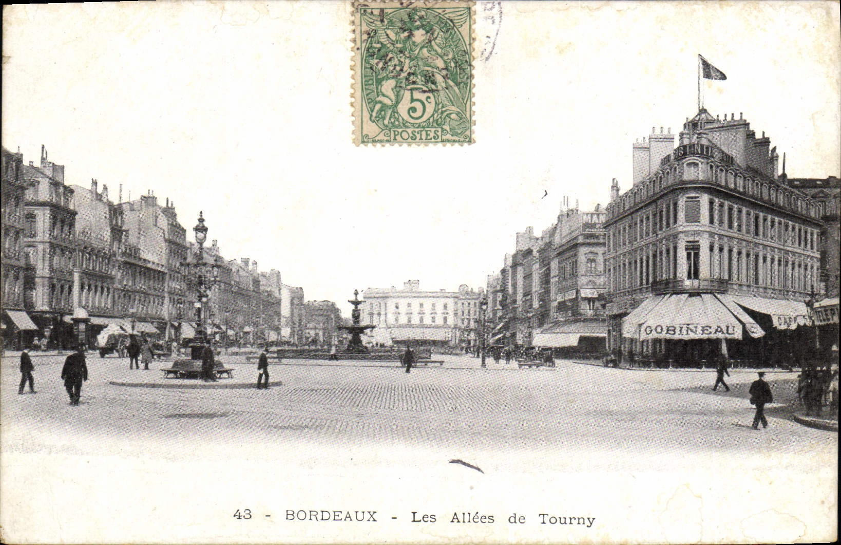 Callejones de Burdeos de la POSTAL de la VENDIMIA de Tourny Gobineau