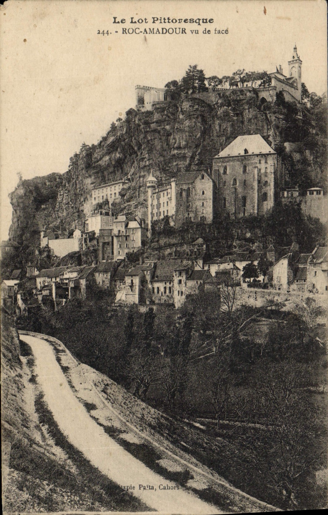 VINTAGE POSTCARD Rock Amadour Seen of tace
