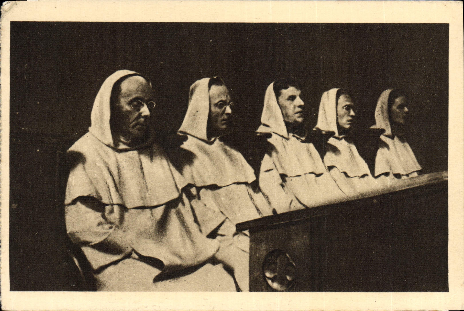 VINTAGE POSTCARD Dominican Monks Of France reciting the divine office