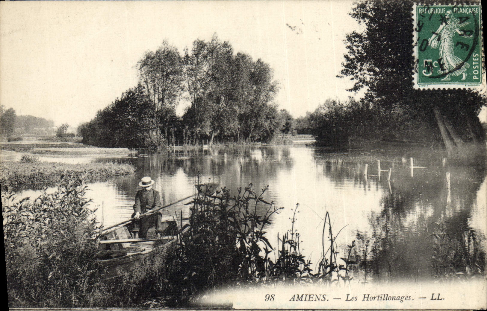 Jardines de mercado de Amiens de la POSTAL de la VENDIMIA