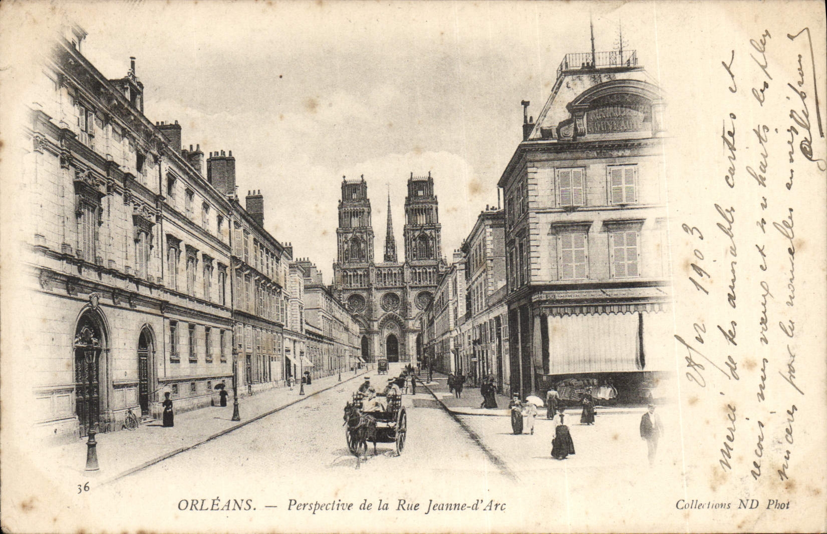 CPA Orleans Perspective de la Rue Jeanne d'Arc