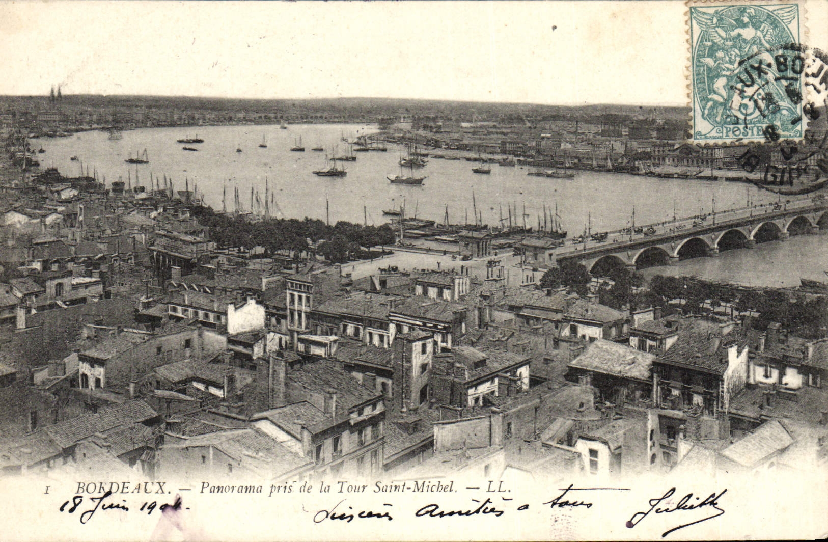 CPA Bordeaux Panorama Pris de la Tour Saint Michel