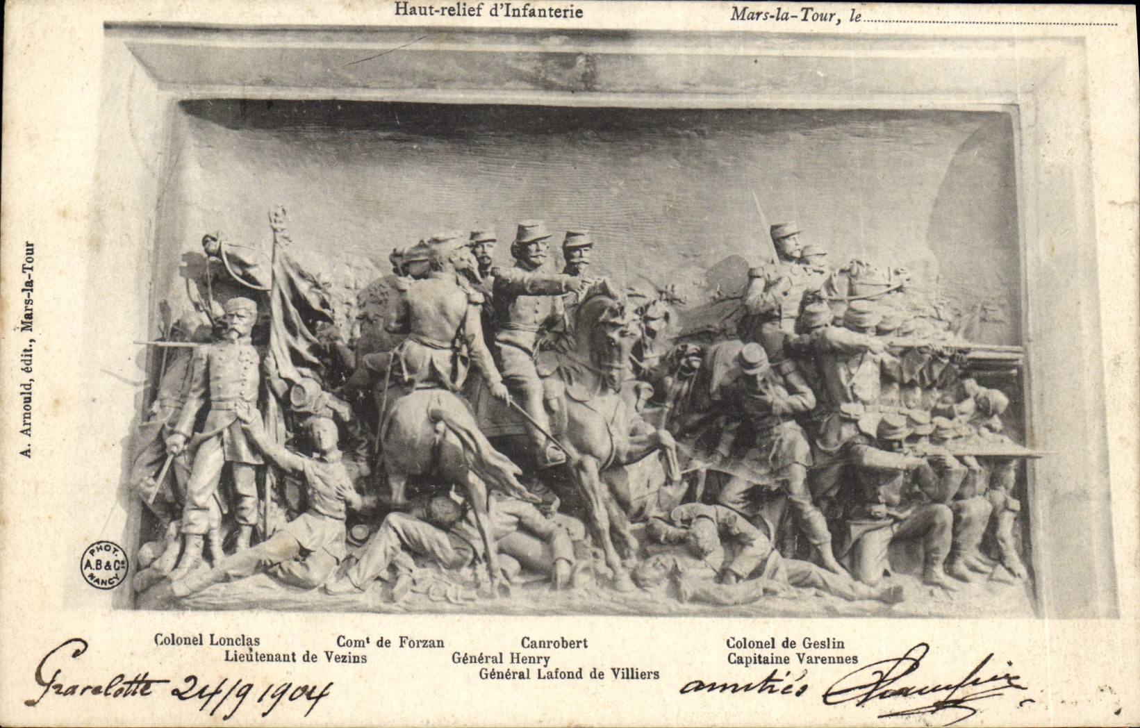 VINTAGE POSTCARD Mars the Tower High relief of Militaria infantry