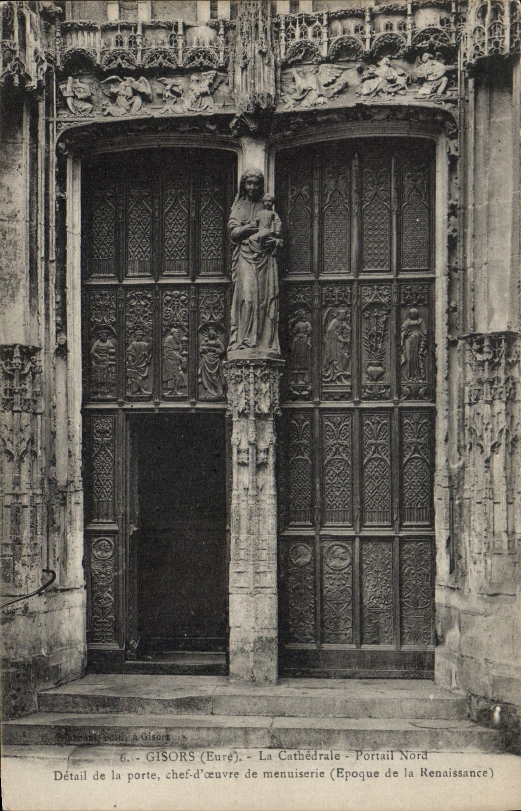 CPA Gisors La Cathedrale Portail Nord Detail de la porte 