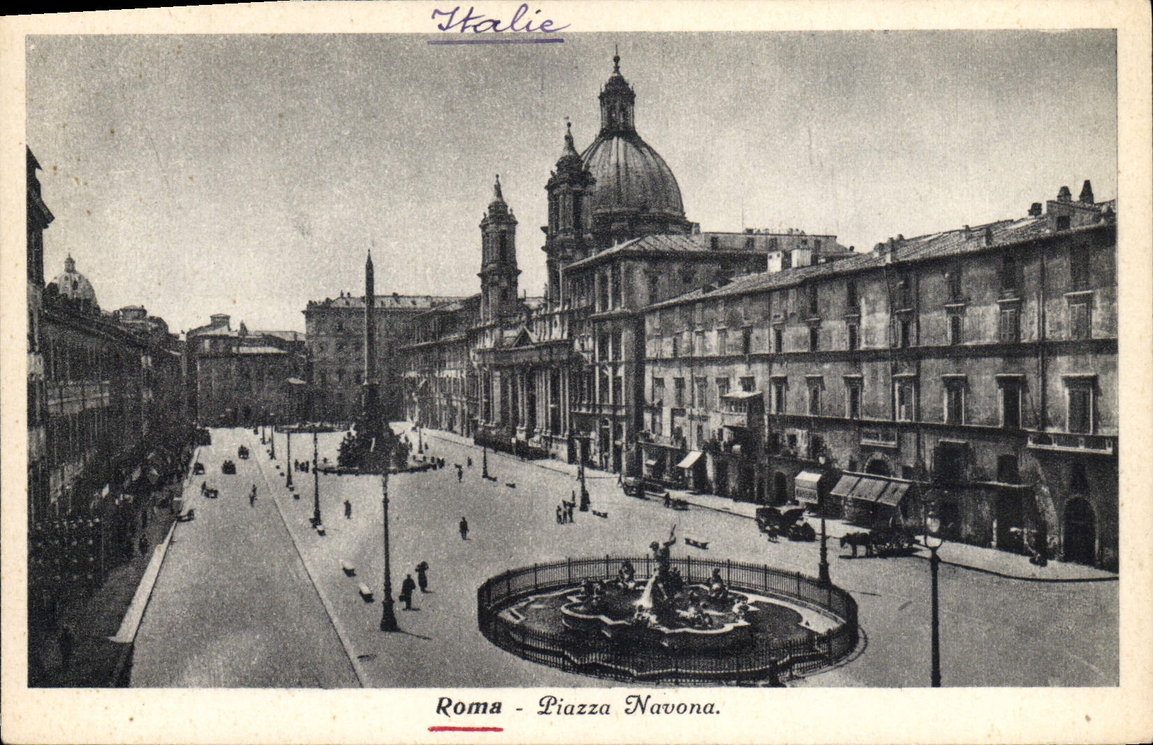 Plaza Navona de Roma de la POSTAL de la VENDIMIA