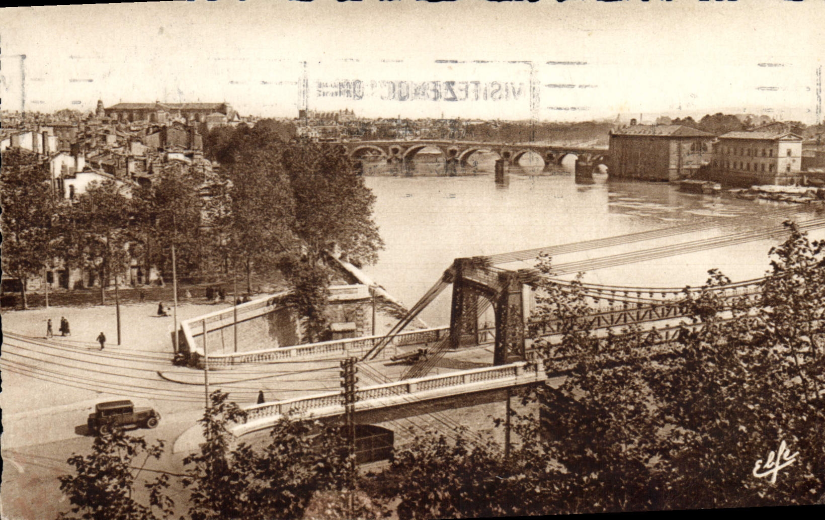 VINTAGE POSTCARD Toulouse Seen On the Garonne Bridge Saint Pierre and the New Bridge
