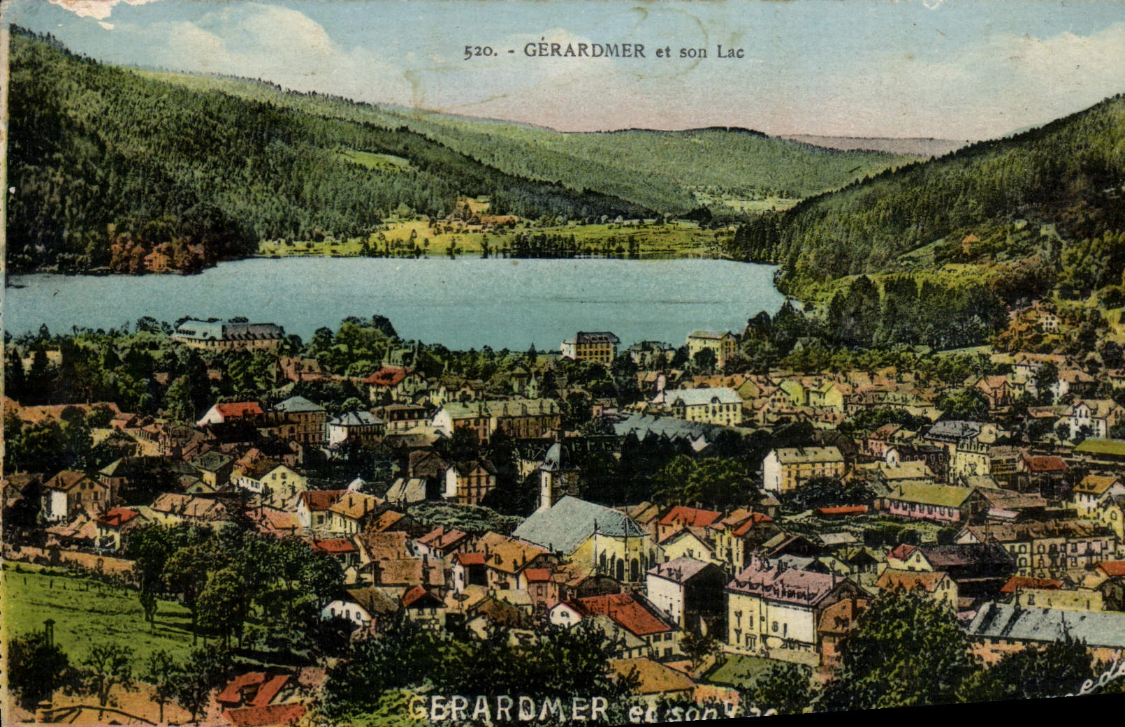 VINTAGE POSTCARD Gerardmer in Its lake