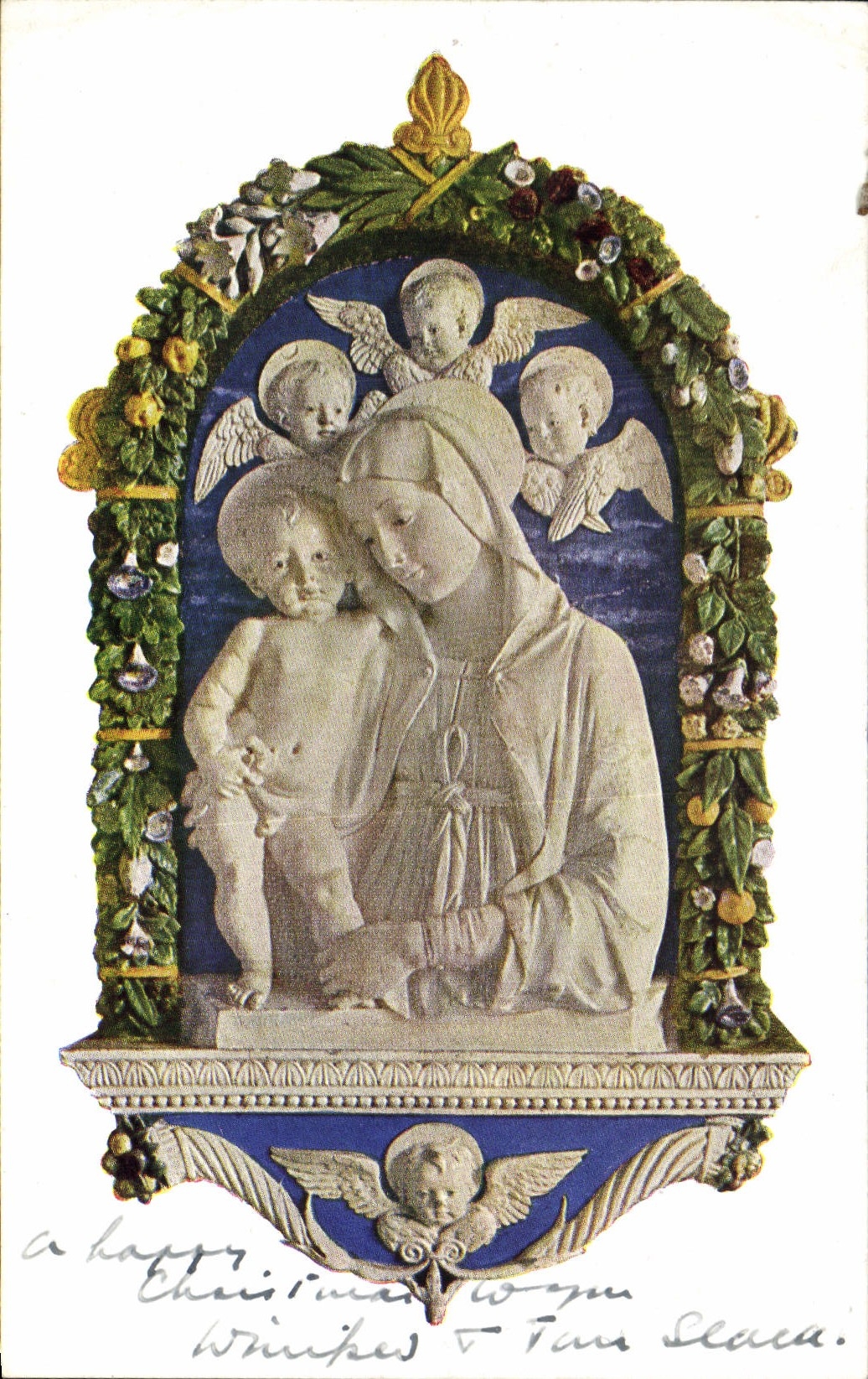 CPA The Virgin And Child Relief in enamelled Terra Cotta Robbia Victoria and Albert Museum