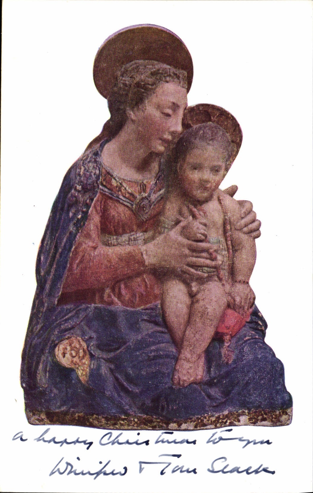 VINTAGE POSTCARD The Virgin and child Antonio Rosselino Victoria and Albert Museum
