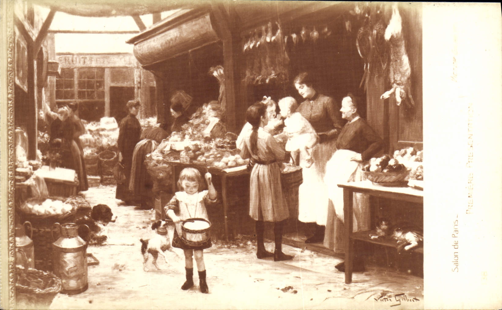 VINTAGE POSTCARD Living rooms of Paris Première presentation