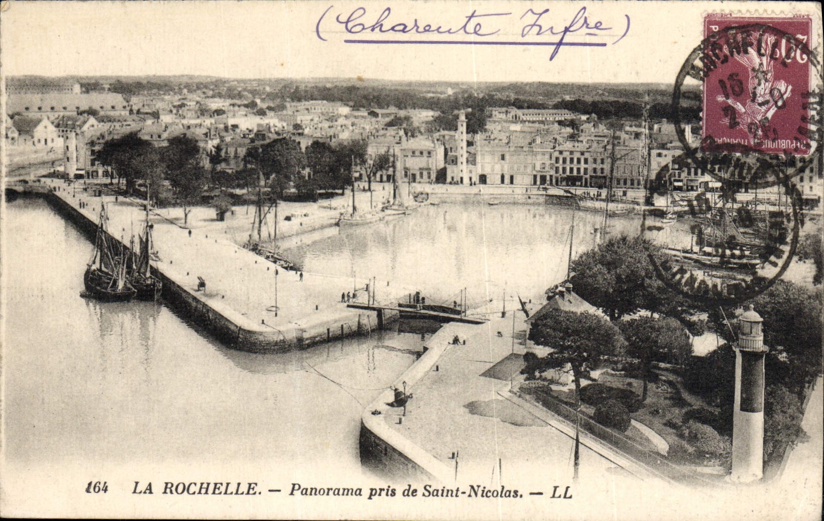 VINTAGE POSTCARD La Rochelle Panorama Taken of Saint Nicolas