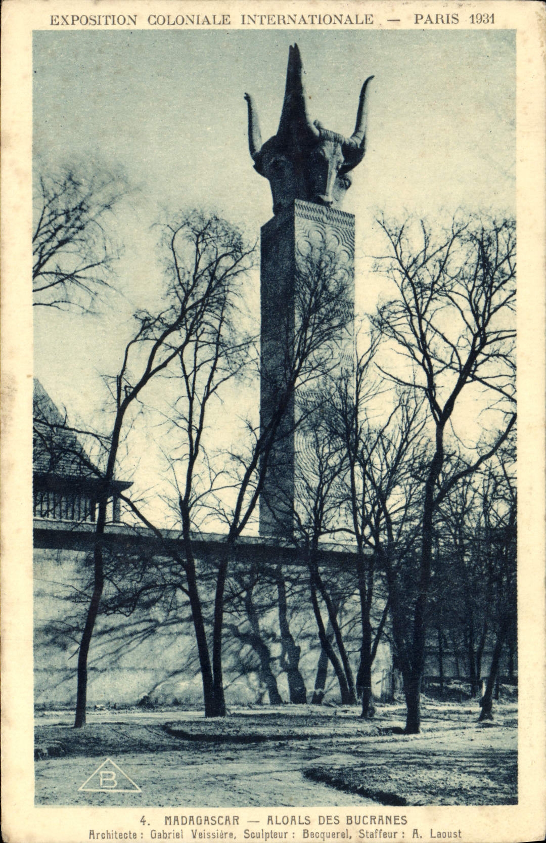 VINTAGE POSTCARD international Madagascar Aloals Of Bucranes Paris Fair colonial 1931