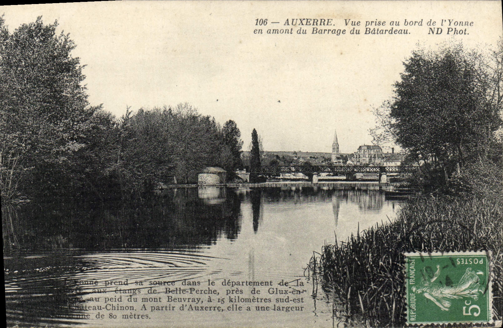CPA Auxerre Vue Prise au Bord de L'Yonne en amont du barrage de Batardeau