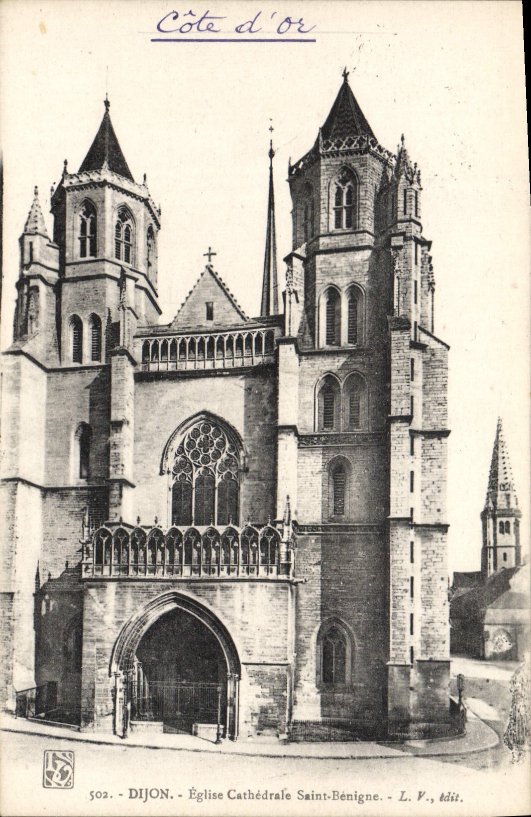 VINTAGE POSTCARD Dijon Church Benign Cathedral Holy