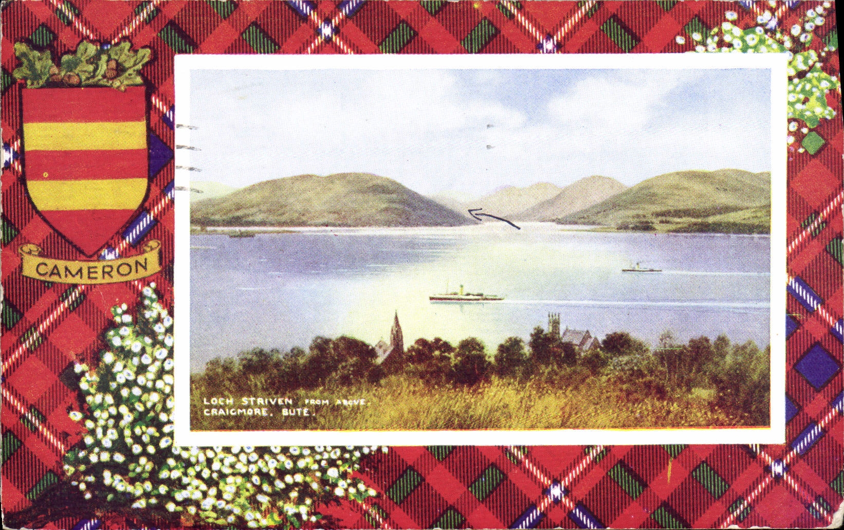 VINTAGE POSTCARD Loch Striven Craicmore Butts CAmeron