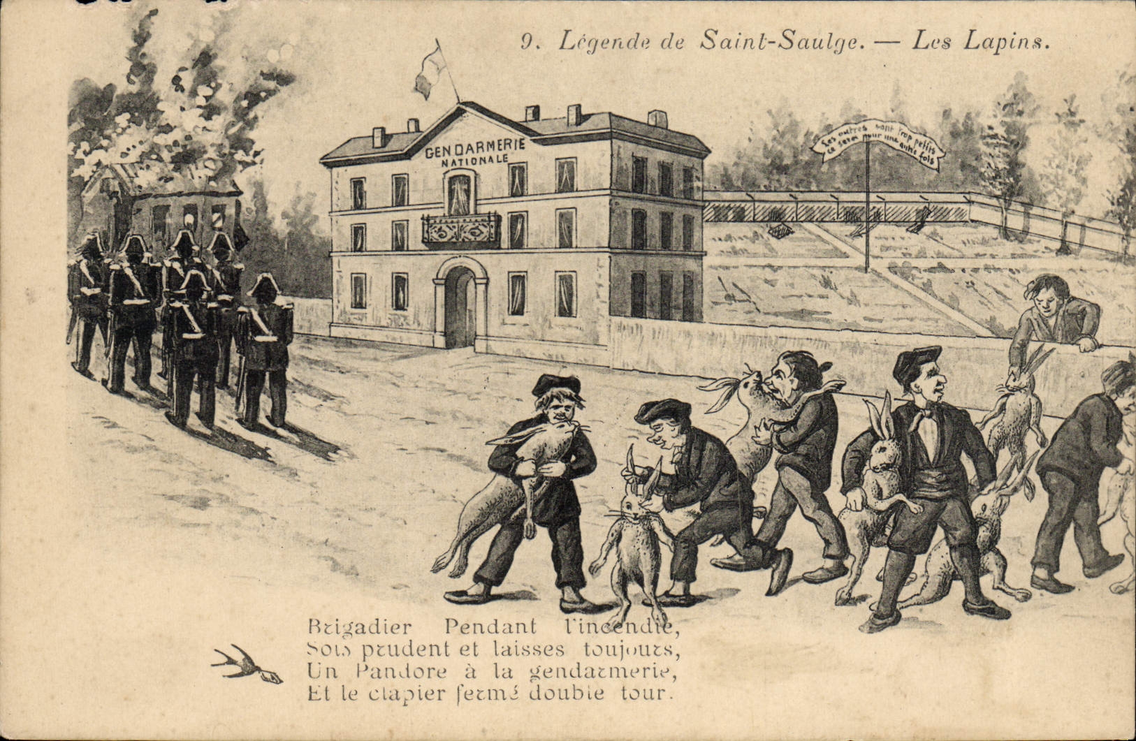 CPA Legende de Saint Saulge Les lapins