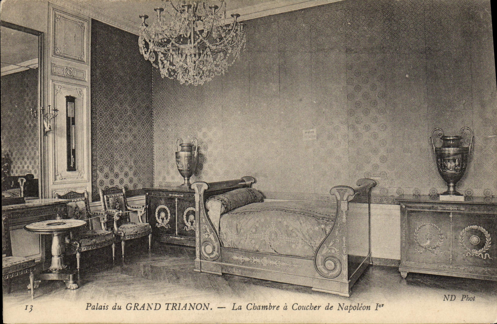 VINTAGE POSTCARD Palais of Large Trianon the Room has Coucher of Napoleon 1st