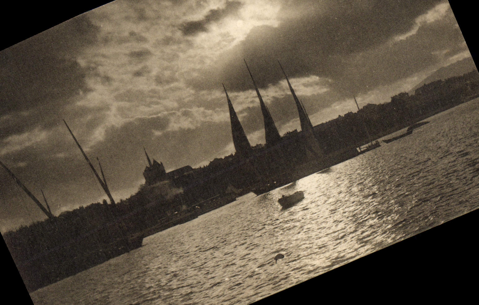 CPA Geneve au crepuscule