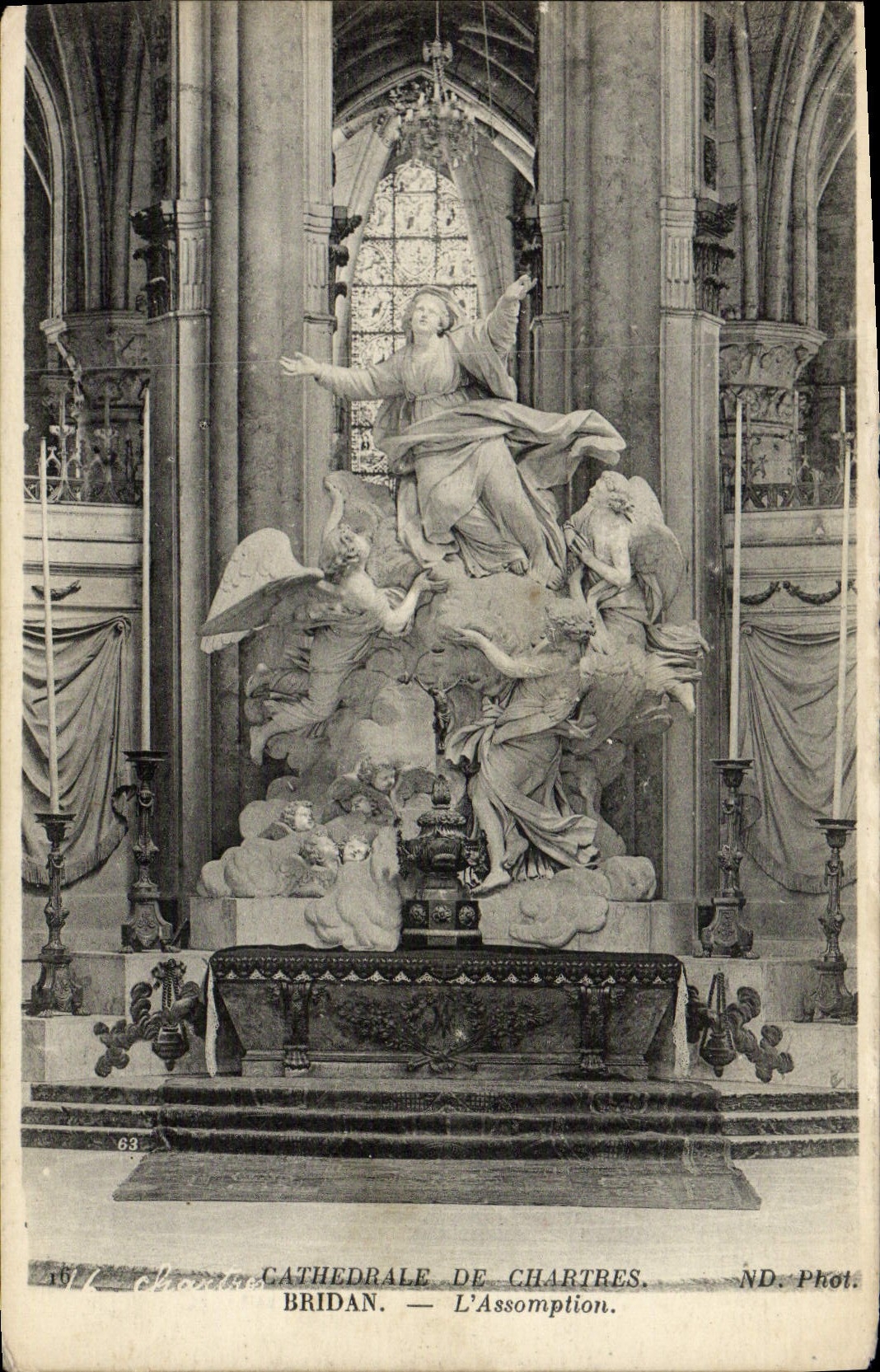 POSTAL Bridan de la VENDIMIA la catedral de Chartres de la asunción