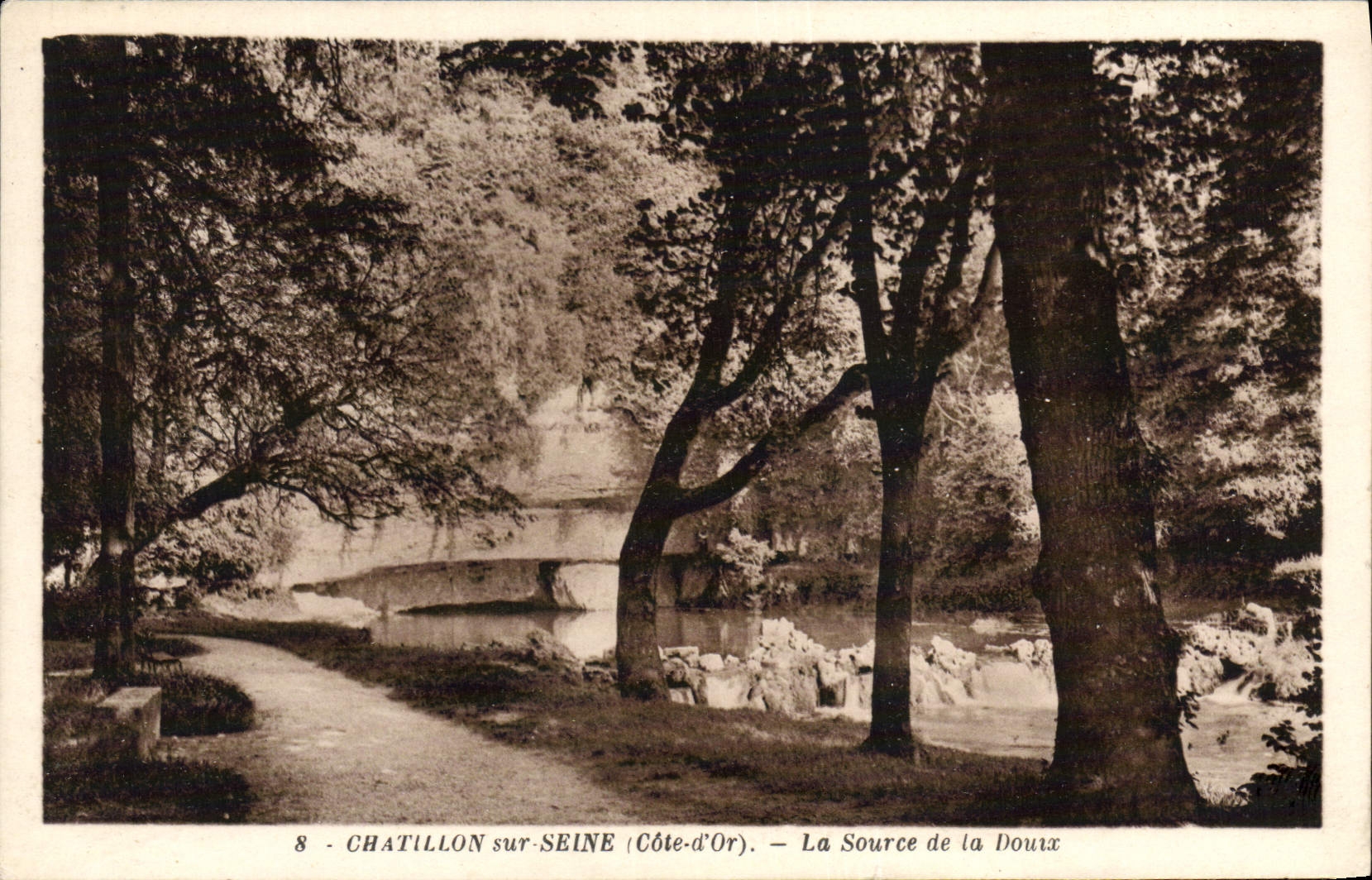 VINTAGE POSTCARD Chatillon On the Seine the Source of Douix