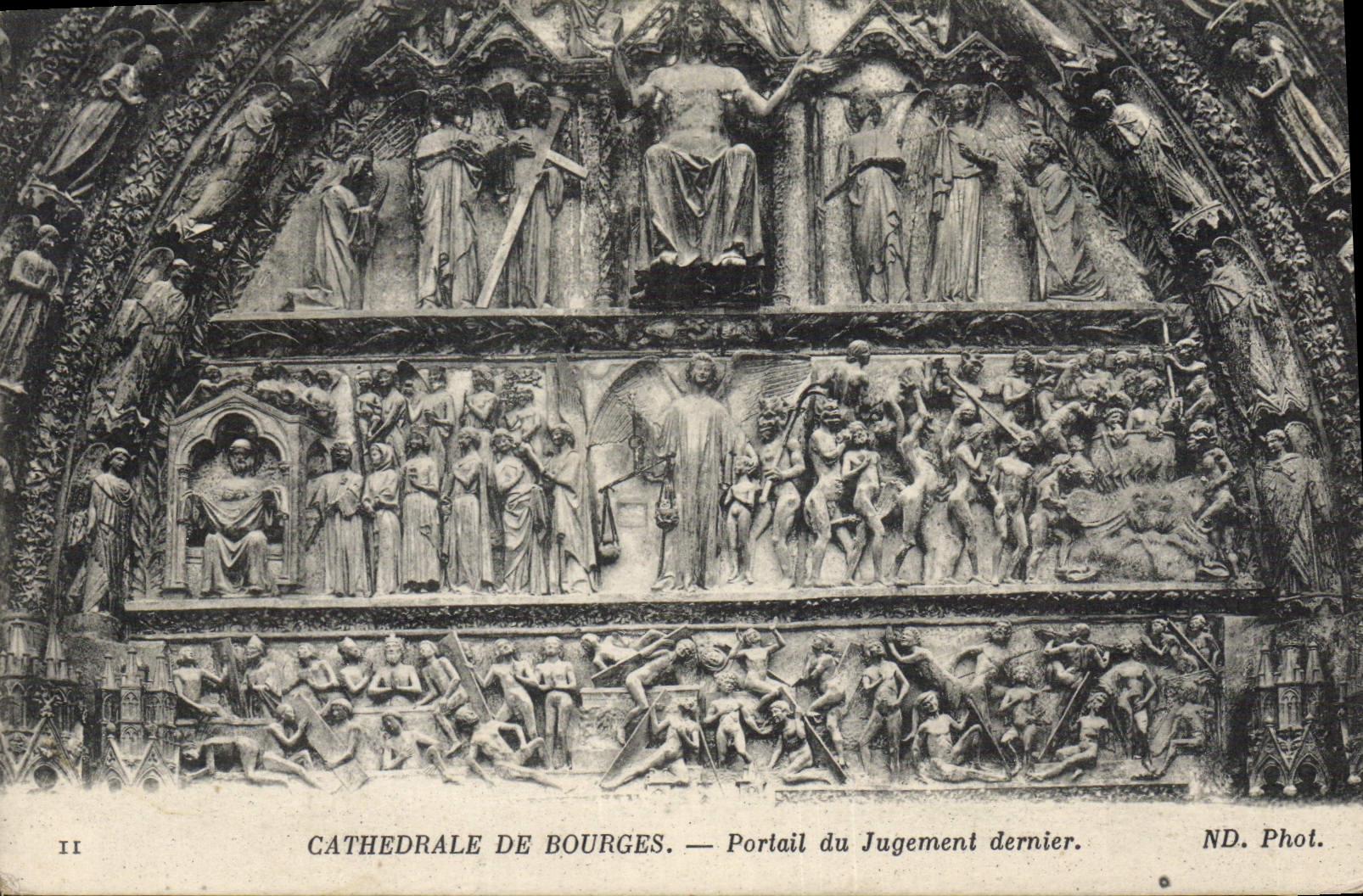 Catedral de la POSTAL de la VENDIMIA de la puerta de Bourges del juicio pasado